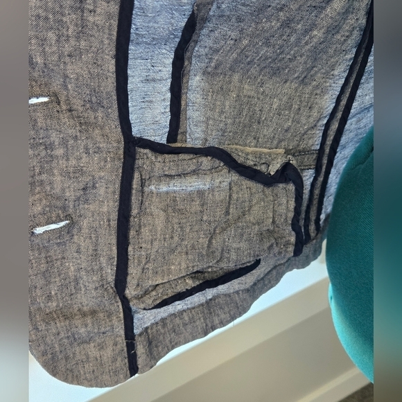 CARTONNIER ANTHROPOLOGIE CHAMBRAY LINEN BLEND 2 BUTTON BLAZER JACKET WOMEN 4 - Picture 12 of 12